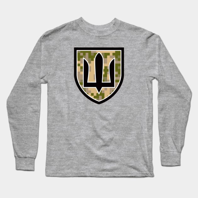 Ukrainian army chevron Long Sleeve T-Shirt by goldengallery